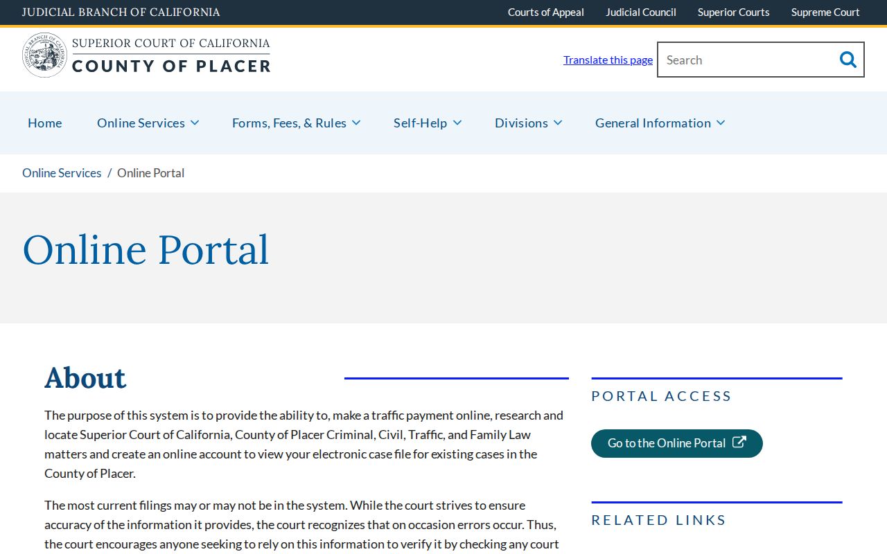 Placer County resident lookup court search